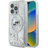 Karl Lagerfeld Liquid Glitter Karl & Choupette Head Magsafe iPhone 16 Pro Case - Clear - (KF002343-0)