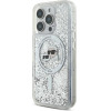Karl Lagerfeld Liquid Glitter Karl & Choupette Head Magsafe iPhone 16 Pro Case - Clear - (KF002343-0)