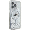 Karl Lagerfeld Liquid Glitter Karl & Choupette Head Magsafe iPhone 16 Pro Case - Clear - (KF002343-0)