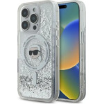 Karl Lagerfeld Liquid Glitter Karl Head Magsafe Case for iPhone 16 Pro - Clear - (KF002345-0)