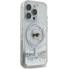 Karl Lagerfeld Liquid Glitter Karl Head Magsafe Case for iPhone 16 Pro - Clear - (KF002345-0)