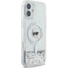 Karl Lagerfeld Liquid Glitter Karl Head Magsafe iPhone 16 Case - Clear - (KF002389-0)