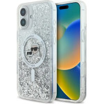 Karl Lagerfeld Liquid Glitter Karl&Choupette Head Magsafe iPhone 16 Case - Clear - (KF002341-0)