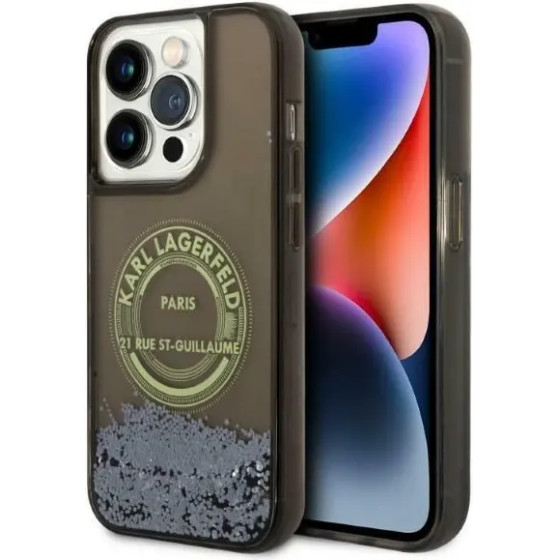Karl Lagerfeld Liquid Glitter RSG case for iPhone 14 Pro - black - (KF001215-0)