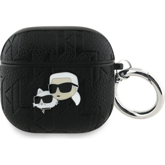 Karl Lagerfeld Monogram Karl & Choupette Head Case for AirPods 4 - Black - (KF002531-0)