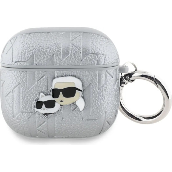 Karl Lagerfeld Monogram Karl & Choupette Head case for AirPods 4 - silver - (KF002537-0)
