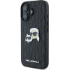 Karl Lagerfeld Monogram Karl & Choupette Head Pin iPhone 16 Case - Black - (KF002311-0)