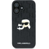 Karl Lagerfeld Monogram Karl & Choupette Head Pin iPhone 16 Case - Black - (KF002311-0)