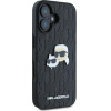 Karl Lagerfeld Monogram Karl & Choupette Head Pin iPhone 16 Case - Black - (KF002311-0)