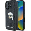 Karl Lagerfeld Monogram Karl Head Pin iPhone 16 Case - Black - (KF002315-0)