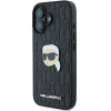 Karl Lagerfeld Monogram Karl Head Pin iPhone 16 Case - Black - (KF002315-0)