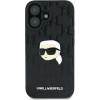Karl Lagerfeld Monogram Karl Head Pin iPhone 16 Case - Black - (KF002315-0)