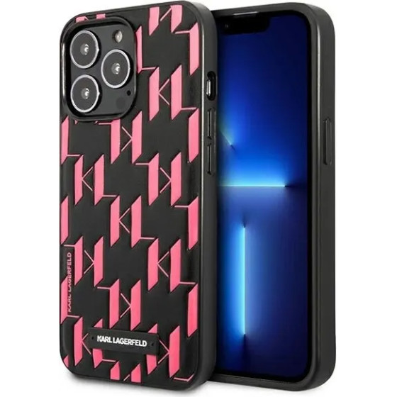 Karl Lagerfeld Monogram Plaque iPhone 13 Pro Max 6.7 Case - Pink - (KF001022-0)