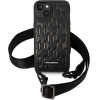Karl Lagerfeld Monogram Plaque Logo Strap Case for iPhone 14 / 15 / 13 6.1 - Black - (KF001109-0)