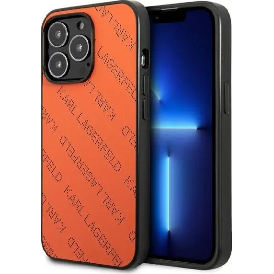 Karl Lagerfeld Perforated Allover iPhone 13 Pro Max 6.7 Case - Orange - (KF001030-0)