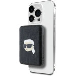 Karl Lagerfeld Powerbank inductive KLPB5FPGKSKIHK 16W 5000mAh black/black Karl Head Pin MagSafe - (KF002168-0)