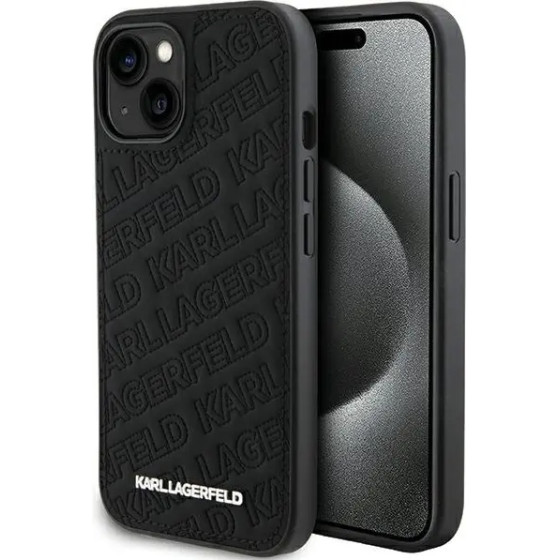 Karl Lagerfeld Quilted K Pattern case for iPhone 15 - black - (KF001856-0)