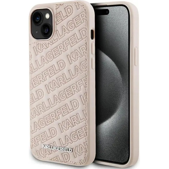Karl Lagerfeld Quilted K Pattern case for iPhone 15 Plus / 14 Plus - pink - (KF001861-0)