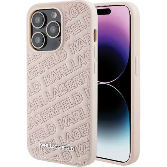 Karl Lagerfeld Quilted K Pattern case for iPhone 15 Pro Max - pink - (KF001863-0)