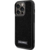 Karl Lagerfeld Rhinestone Logo Metal Plate case for iPhone 15 Pro - black - (KF001782-0)
