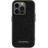 Karl Lagerfeld Rhinestone Logo Metal Plate case for iPhone 15 Pro - black - (KF001782-0)