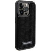 Karl Lagerfeld Rhinestone Logo Metal Plate case for iPhone 15 Pro - black - (KF001782-0)