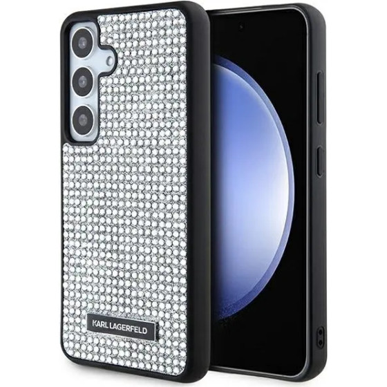 Karl Lagerfeld Rhinestone Metal Logo case for Samsung Galaxy S24 - silver - (KF001966-0)