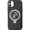 Karl Lagerfeld Ring Stand Karl&Choupette MagSafe case for iPhone 11 / Xr - black - (KF001915-0)