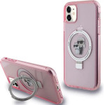 Karl Lagerfeld Ring Stand Karl&Choupette MagSafe case for iPhone 11 / Xr - pink - (KF001920-0)