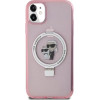 Karl Lagerfeld Ring Stand Karl&Choupette MagSafe case for iPhone 11 / Xr - pink - (KF001920-0)