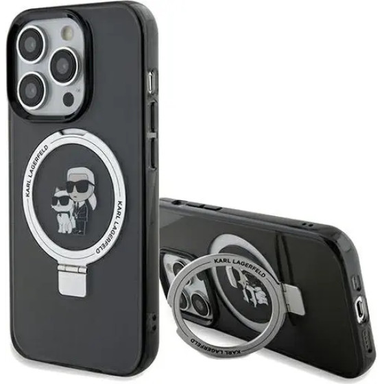 Karl Lagerfeld Ring Stand Karl&Choupette MagSafe case for iPhone 13 Pro Max - black - (KF001916-0)