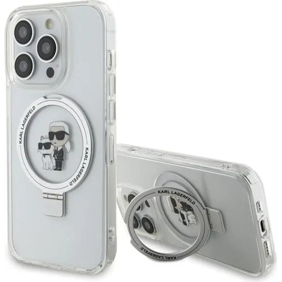 Karl Lagerfeld Ring Stand Karl&Choupette MagSafe case for iPhone 13 Pro Max - white - (KF001922-0)