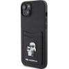 Karl Lagerfeld Saffiano Cardslot Karl&Choupette Metal Pin case for iPhone 15 - black - (KF001784-0)