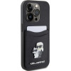 Karl Lagerfeld Saffiano Cardslot Karl&Choupette Metal Pin case for iPhone 15 Pro - black - (KF001785-0)