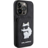 Karl Lagerfeld Saffiano Cardslots and Stand Monogram Choupette Case for iPhone 15 Pro Max - Black - (KF001797-0)