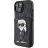 Karl Lagerfeld Saffiano Cardslots and Stand Monogram Ikonik Patch case for iPhone 15 - black - (KF001792-0)