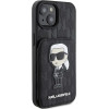 Karl Lagerfeld Saffiano Cardslots and Stand Monogram Ikonik Patch case for iPhone 15 - black - (KF001792-0)