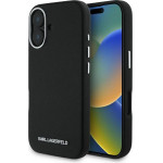 Karl Lagerfeld Saffiano Full Wrapped Elongated Metal Logo MagSafe Case for iPhone 16 - Black - (KF002540-0)