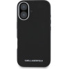 Karl Lagerfeld Saffiano Full Wrapped Elongated Metal Logo MagSafe Case for iPhone 16 - Black - (KF002540-0)