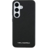 Karl Lagerfeld Saffiano Full Wrapped Elongated Metal Logo MagSafe Case for Samsung Galaxy S25 - Black - (KF002497-0)