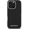 Karl Lagerfeld Saffiano Full Wrapped Elongated Metal Logo MagSafe iPhone 16 Pro Case - Black - (KF002541-0)