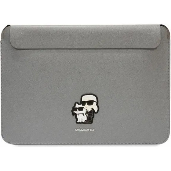 Karl Lagerfeld Saffiano Karl&Choupette case for a 16 laptop - silver - (KF001653-0)