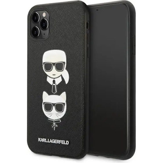 Karl Lagerfeld Saffiano Karl&Choupette Head Case for iPhone 11 Pro 5.8 - Black - (KF001339-0)