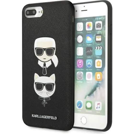 Karl Lagerfeld Saffiano Karl&Choupette Head case for iPhone 7 Plus / iPhone 8 Plus - black - (KF001336-0)