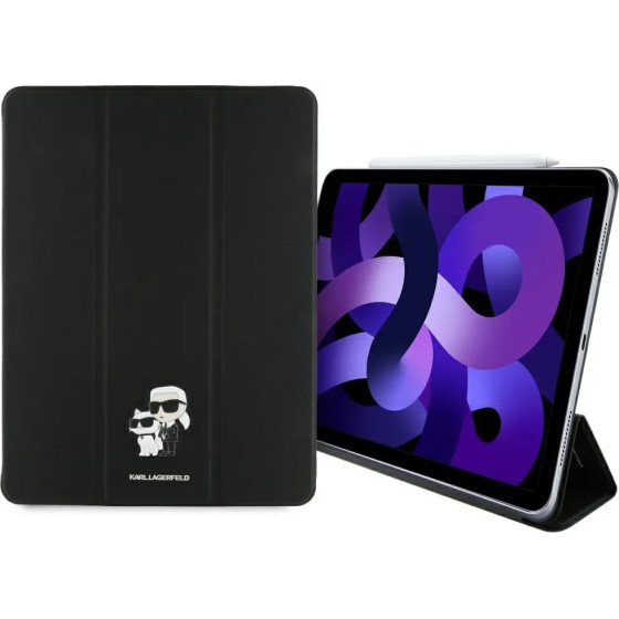 Karl Lagerfeld Saffiano Magnetic Karl & Choupette iPad Air 13 2024 Book Cover Case - Black - (KF002511-0)