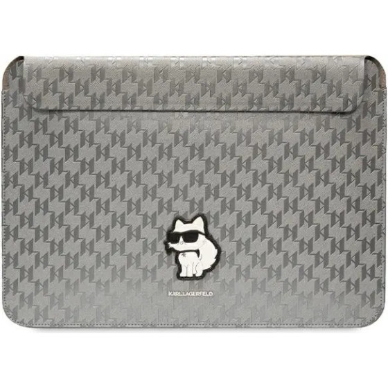 Karl Lagerfeld Saffiano Monogram Choupette case for a 14 laptop - silver - (KF001675-0)