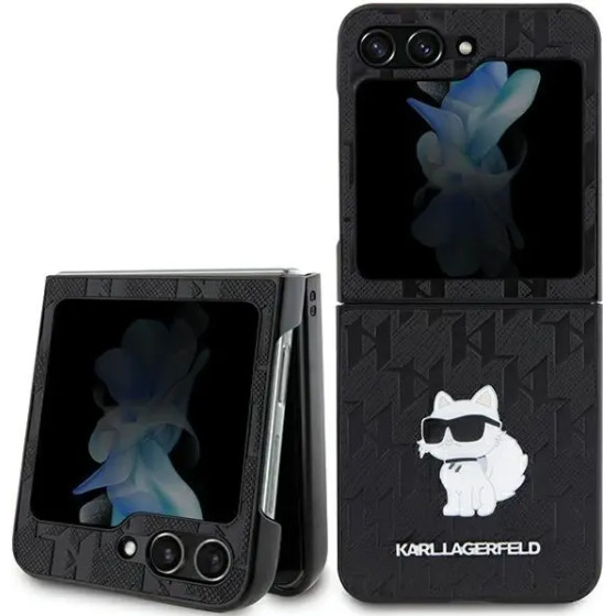 Karl Lagerfeld Saffiano Monogram Choupette Pin case for Samsung Galaxy Z Flip 5 - black - (KF001931-0)