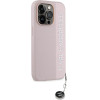 Karl Lagerfeld Saffiano Rhinestones & Charm case for iPhone 15 Pro - pink - (KF002065-0)