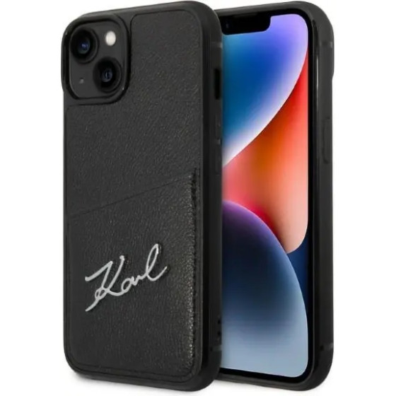 Karl Lagerfeld Signature Logo Cardslot case for iPhone 14 Plus - black - (KF001226-0)