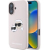 Karl Lagerfeld Silicone Case Heads Print MagSafe for iPhone 16 - Pink - (KF002229-0)